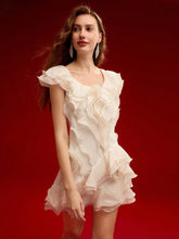 MOTF PREMIUM LAYERED RUFFLE TRIM DRESS,VALENTINE'S DAY OUTFIT
